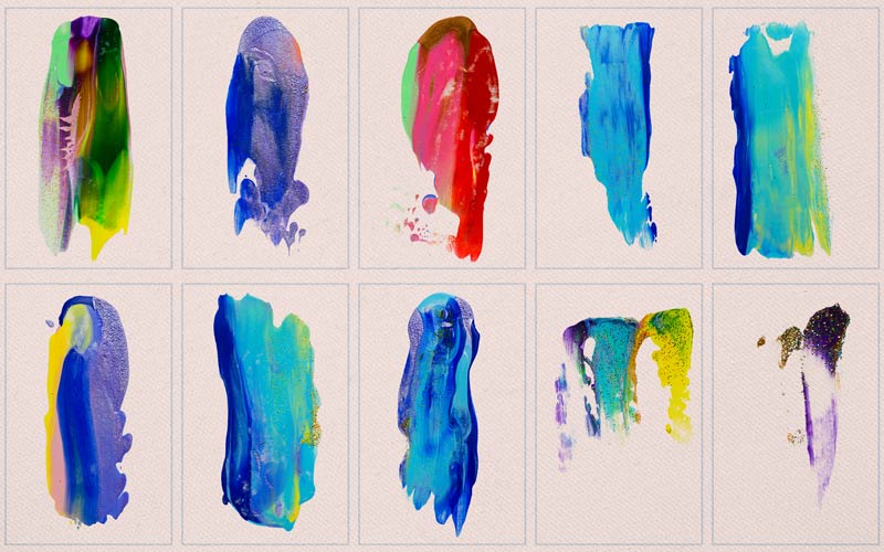 This image is a collage of striking brush strokes.
