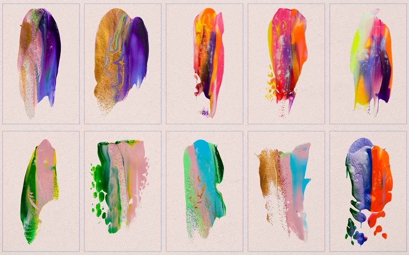 This image is a collage of compelling brush strokes.