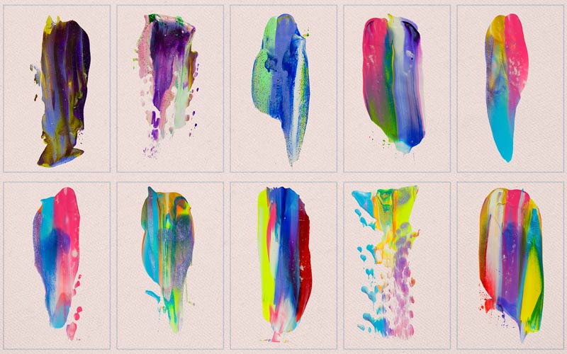 This image is a collage of eye-catching brush strokes.