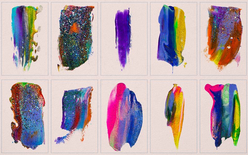 This image is a collage of dazzling brush strokes.