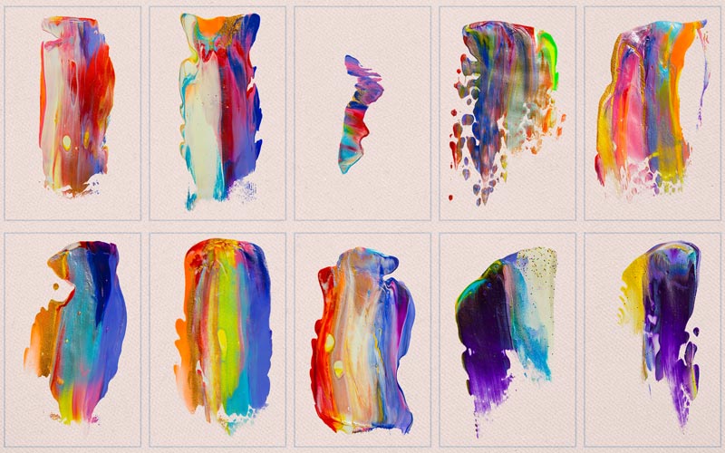 This images consists of a collage that has beautiful brush strokes.