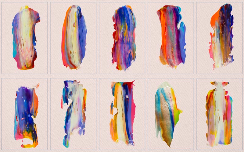 This image is collage of stunning handmade brush strokes.