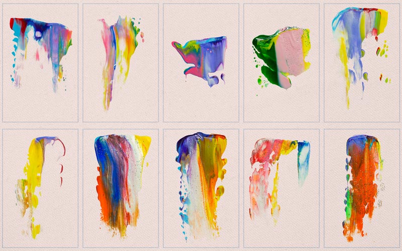 This image is collage of radiant handmade brush strokes.