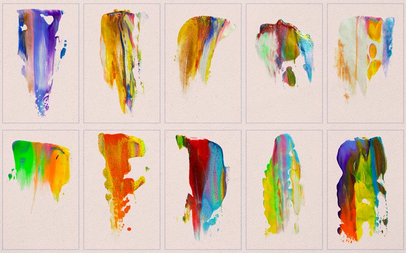 This image is a collage of gorgeous handmade brush strokes.