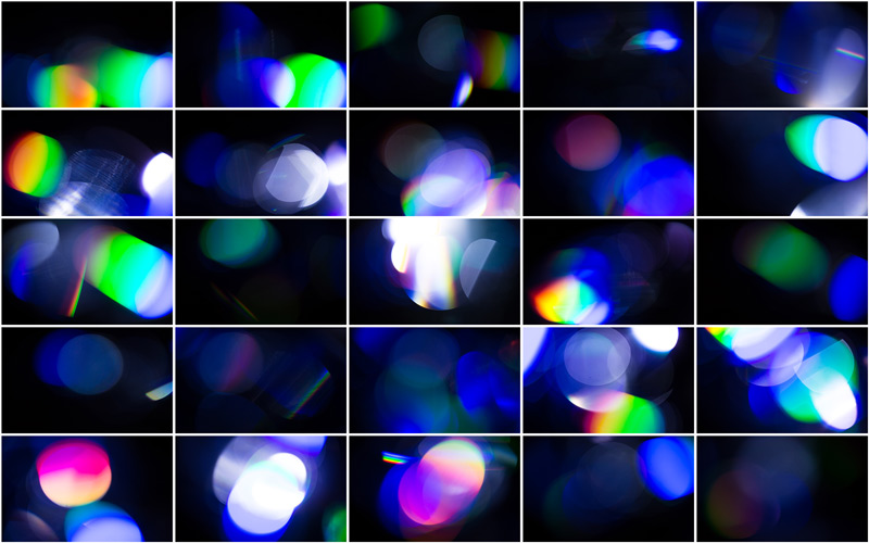 Vibrant bursts of colorful light leaks creating a dynamic visual effect