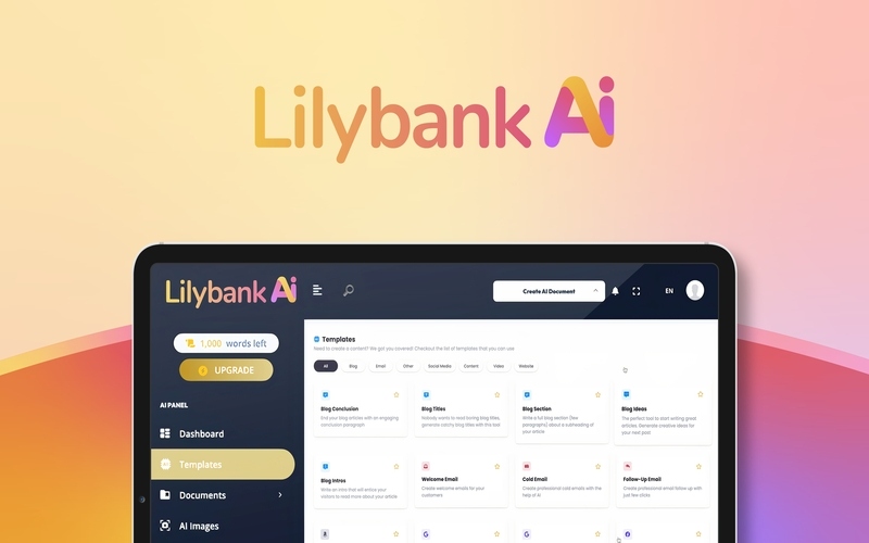 Feature Image of LilyBank AI displaying user dashboard.