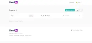 Projects tool showcasing all the projects that have been added by the user