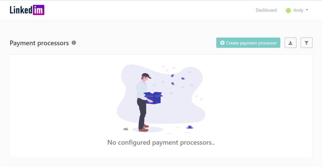 Payment Processor Tool showcasing create payments option
