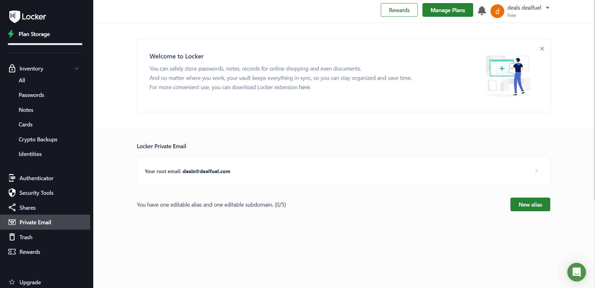 lifetime password manager - Private Email tool displaying feature to generate aliases to keep email secure,password manager pricing