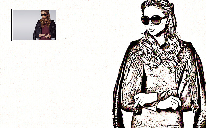 Image of a Woman created using Memorial Sketch Photoshop Action