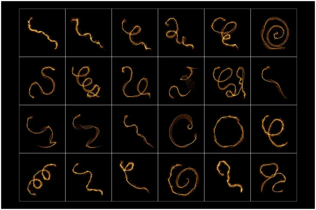 Dynamic and vibrant fluid fire artwork in an abstract composition