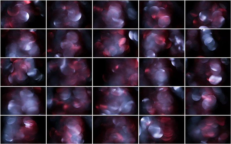 "Dynamic combination of red and silver bokeh, creating an intense and alluring visual experience."