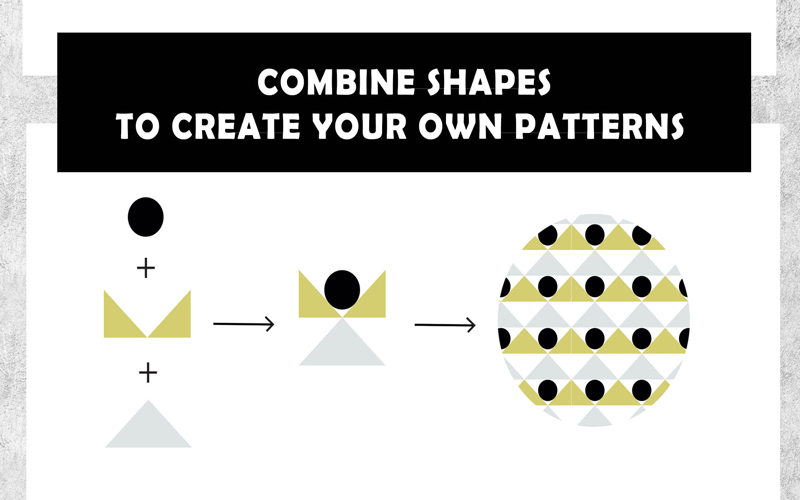 This image shows how you can combine the geometric patterns to make your own designs