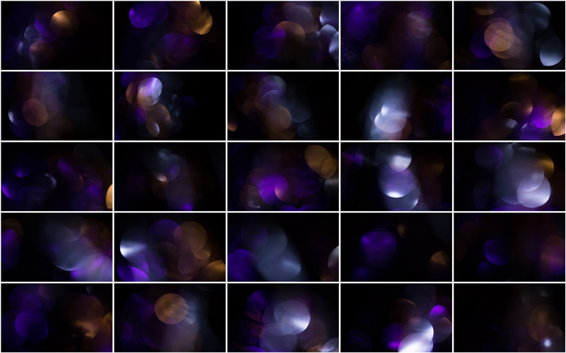 "A mesmerizing collage of silver and purple bokeh lights, evoking a sense of mystery and elegance."