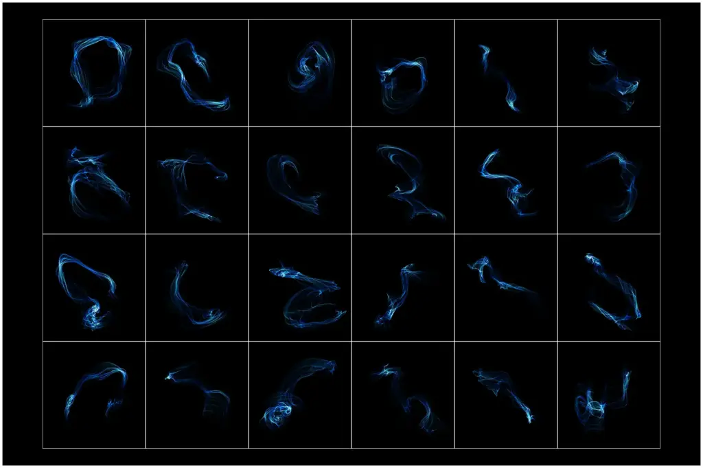 A swirling mist of captivating blue smoke