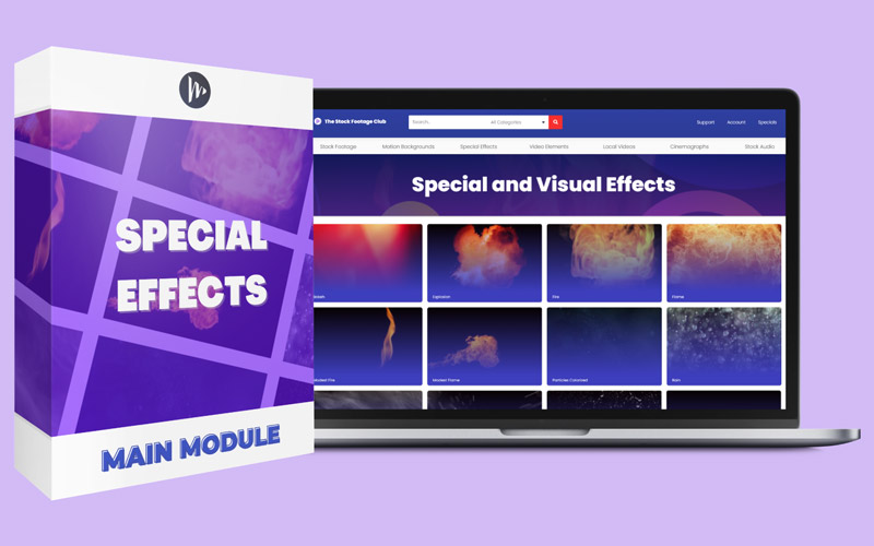 Special Effects displaying amazing firework like special effects videos on a pc screen