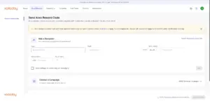 Send Rewards tab showcasing custom fields to send a reward to any recipient using email and phone number, price field to set the rewards value and more