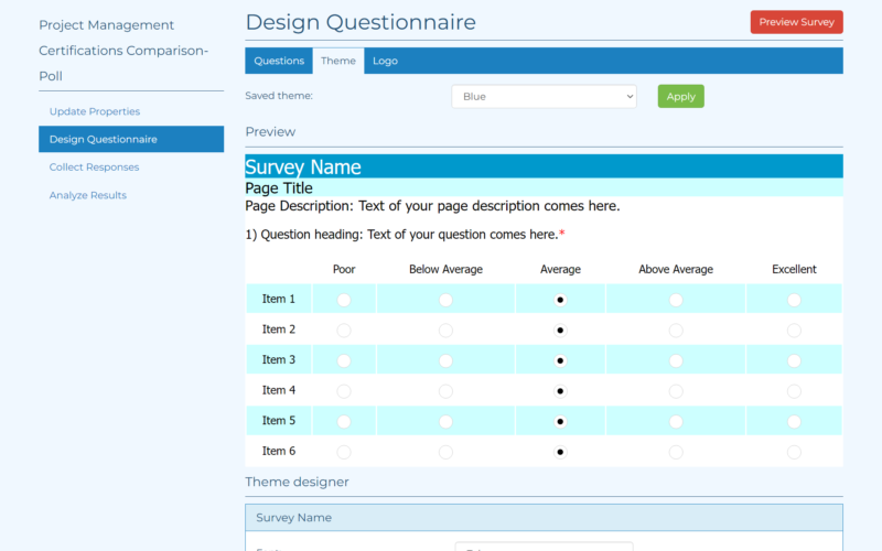 AkioSurvey's reporting dashboard, displaying a range of reporting tools and export options to extract valuable insights from survey data