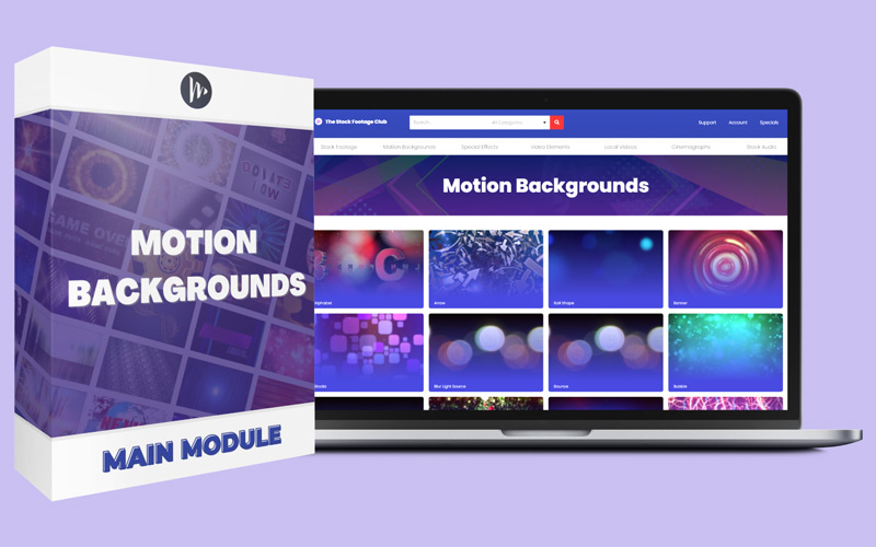 Motion Backdrops preview displaying mesmerizing motion effects videos