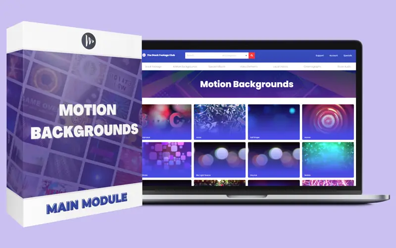 Motion Backdrops preview displaying mesmerizing motion effects videos