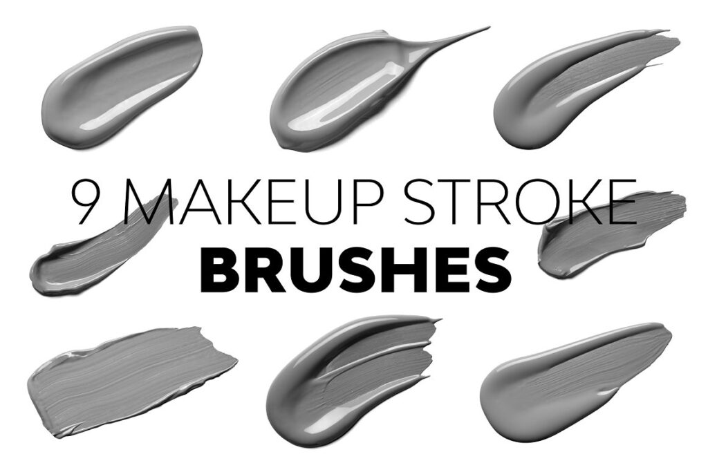 Makeup stroke brushes preview image.