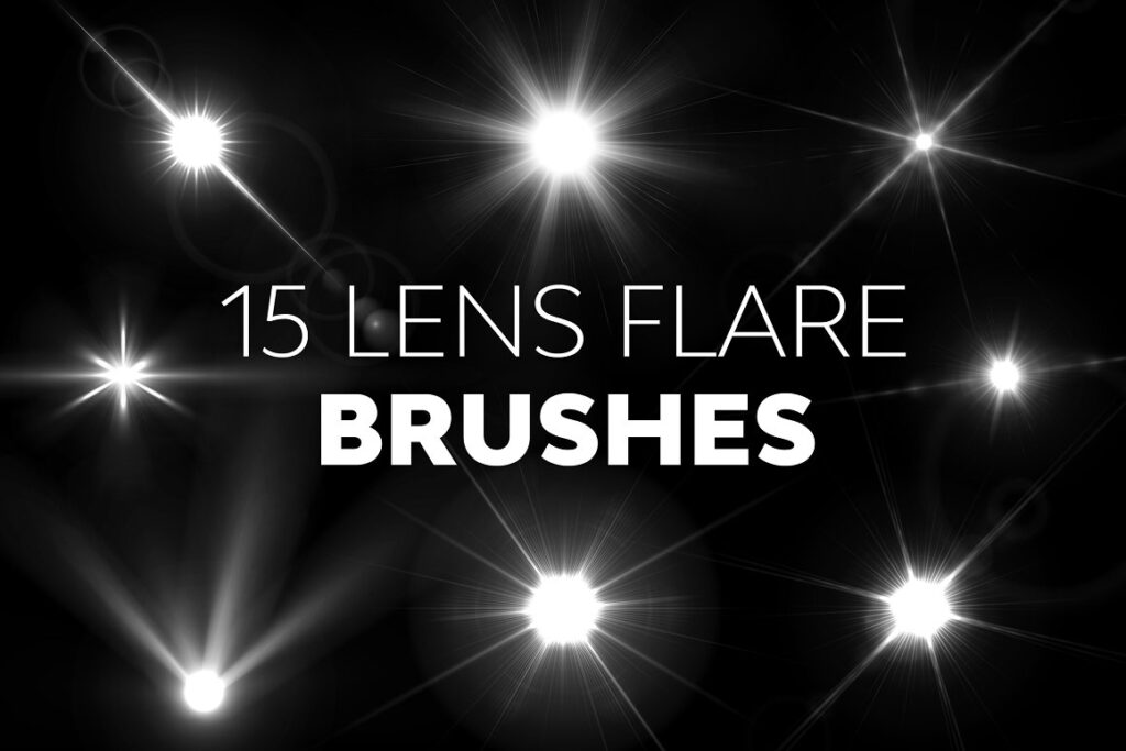Lens flare brushes preview image.