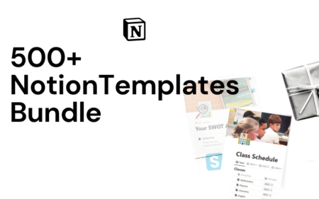 Feature image of 500+ Notion templates bundle
