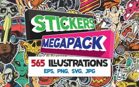 565 multipurpose stickers megapack feature image.