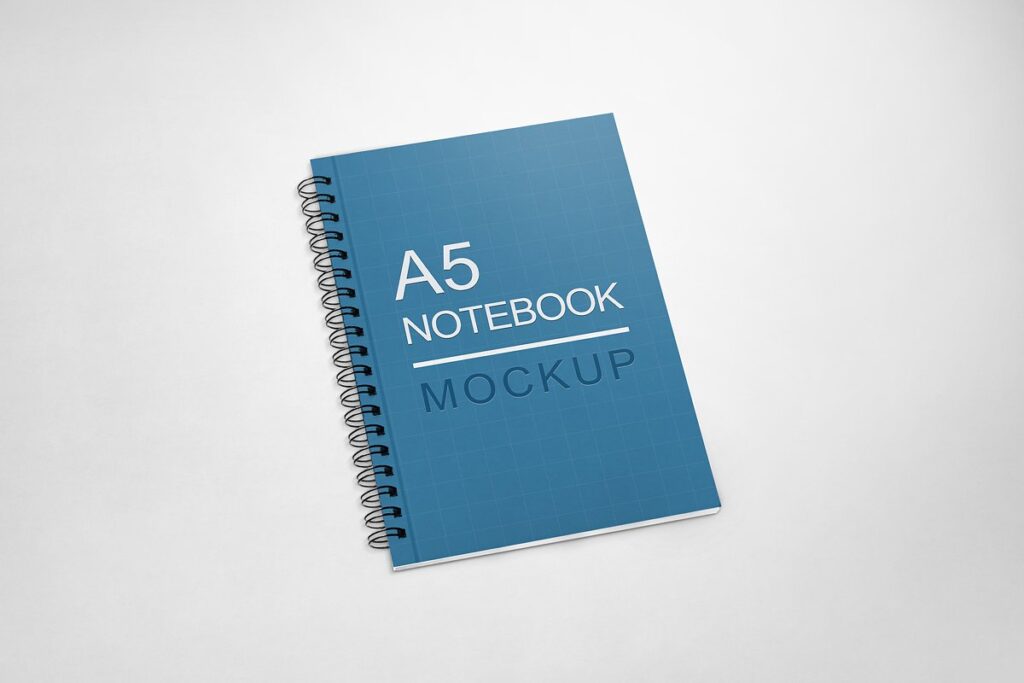 Preview of A5 Spiral Notebook Mockup