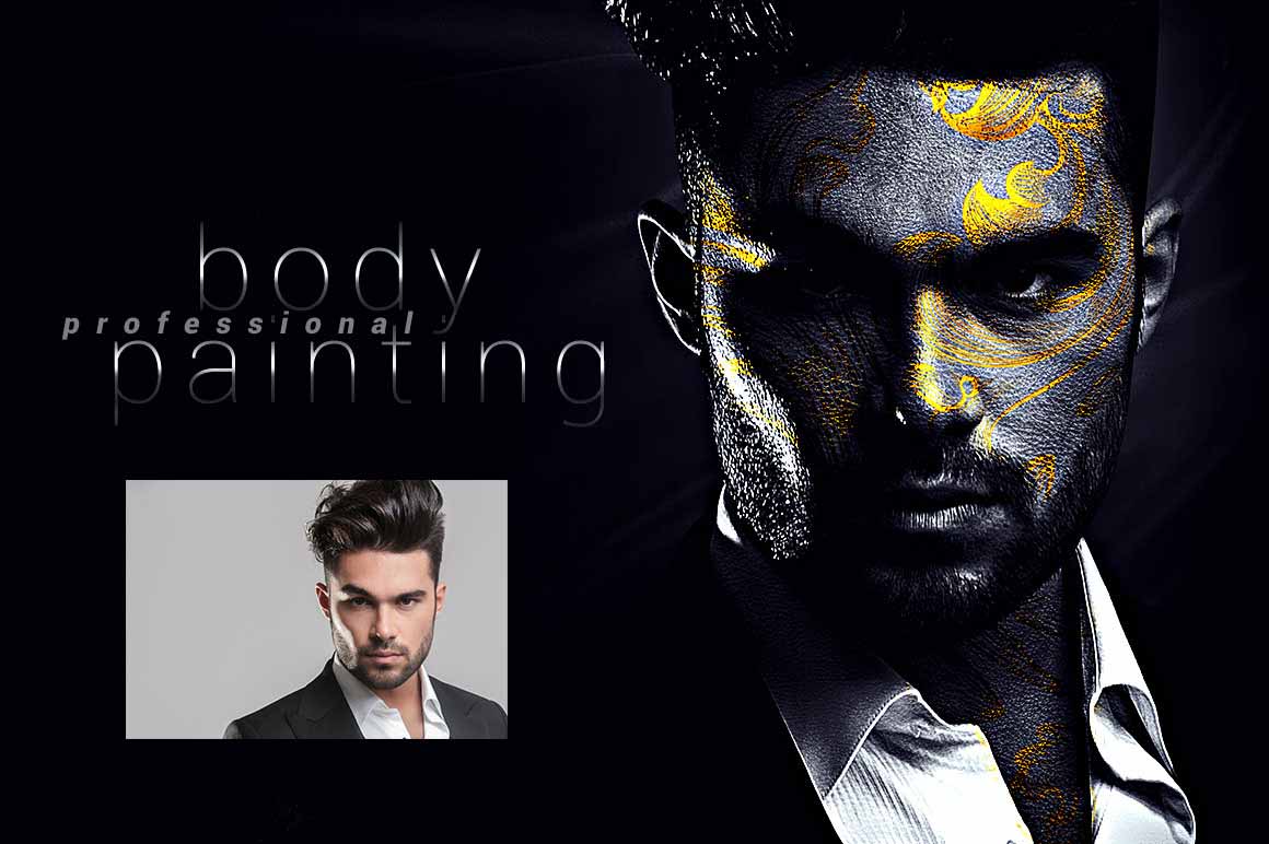 Artistic body painting with intricate patterns.