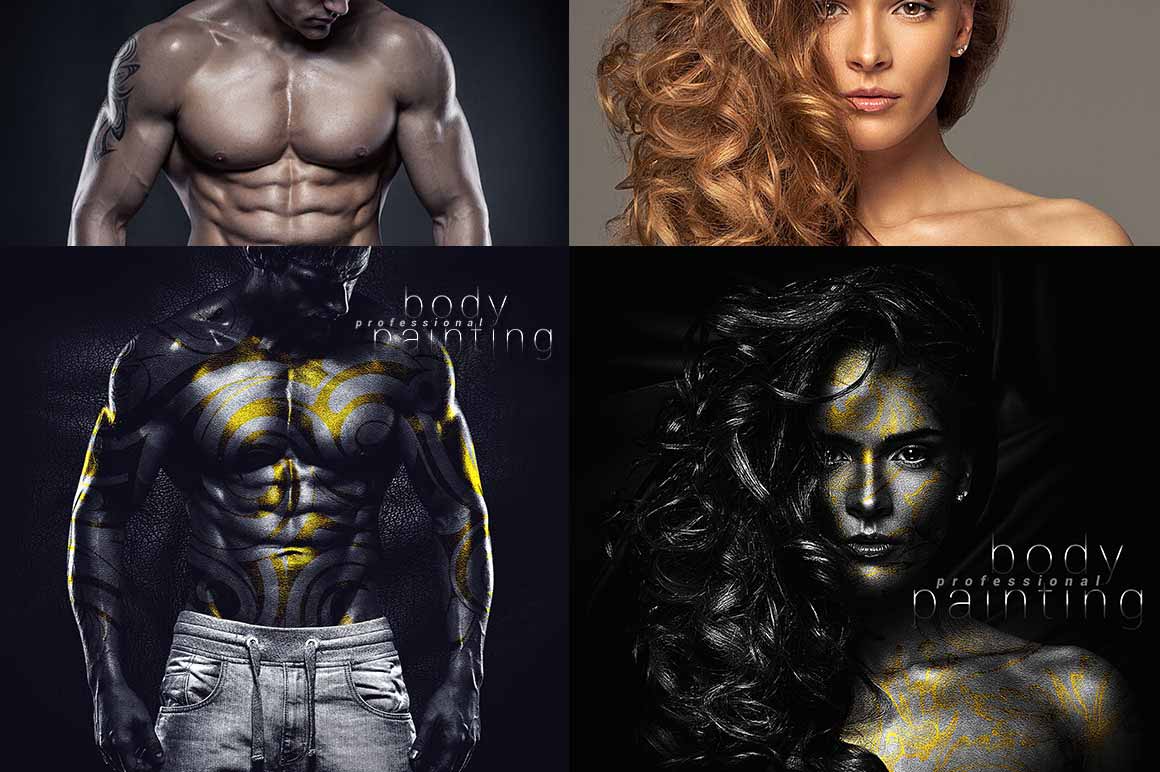 Striking tribal-inspired body painting design