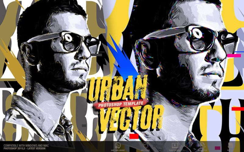 Urban Vector Photoshop Template, photoshop actions for portrait photographers
