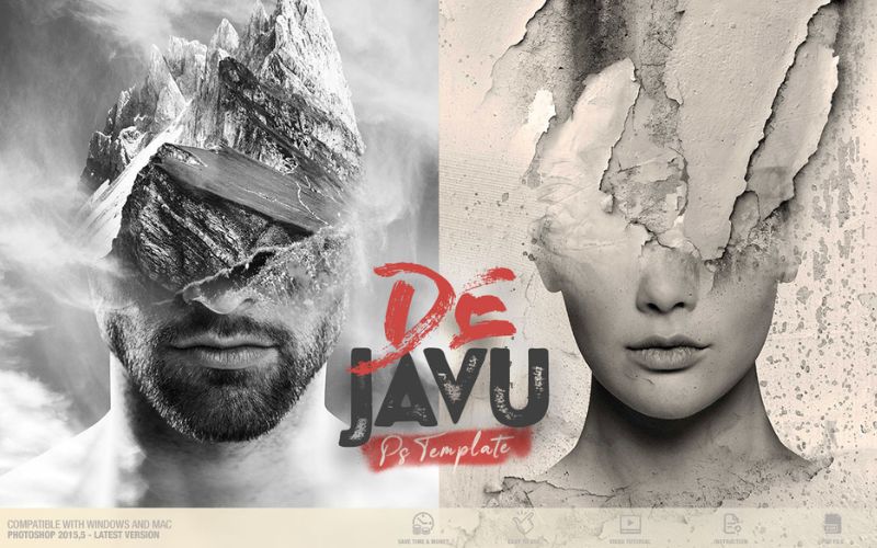 DeJavu Photoshop Template, photoshop filters for portraits free photoshop portrait filters free