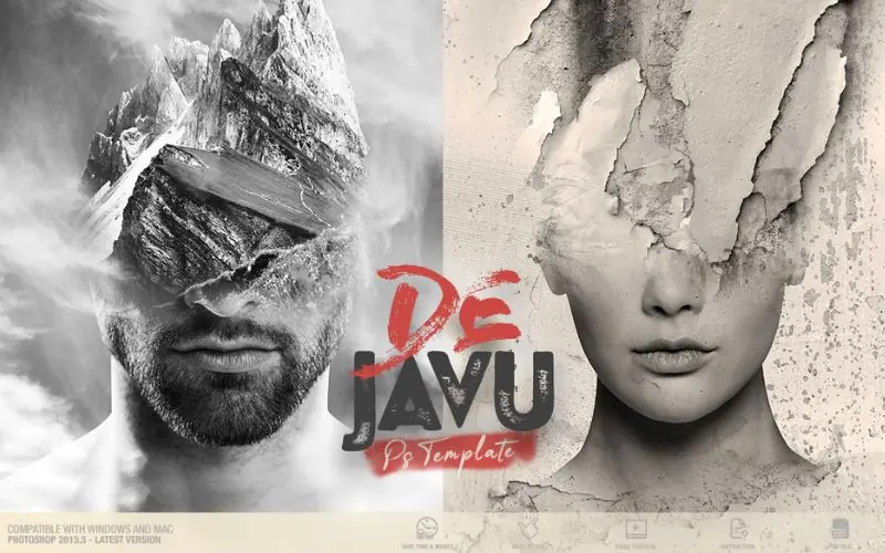 DeJavu Photoshop Template, photoshop filters for portraits free photoshop portrait filters free