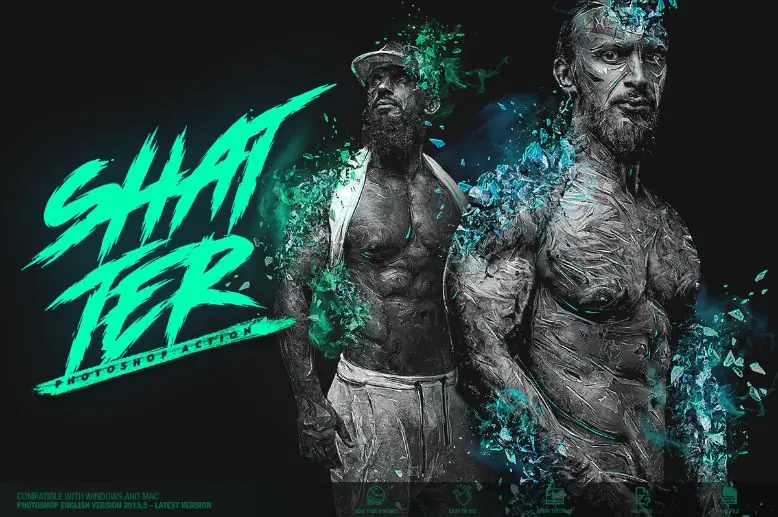 Shatter Photoshop Action, portrait photoshop presets portrait retouching photoshop actions