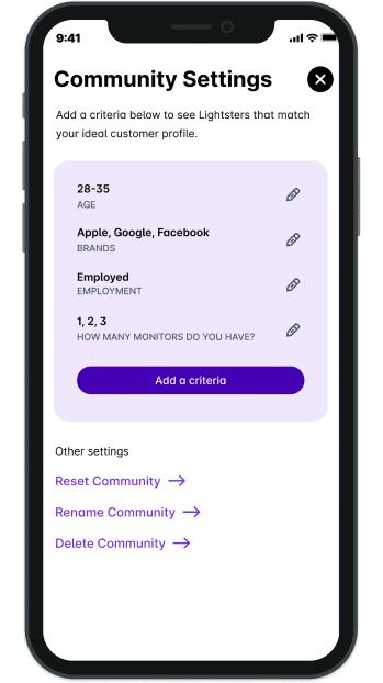 This image displays lightster's settings preview