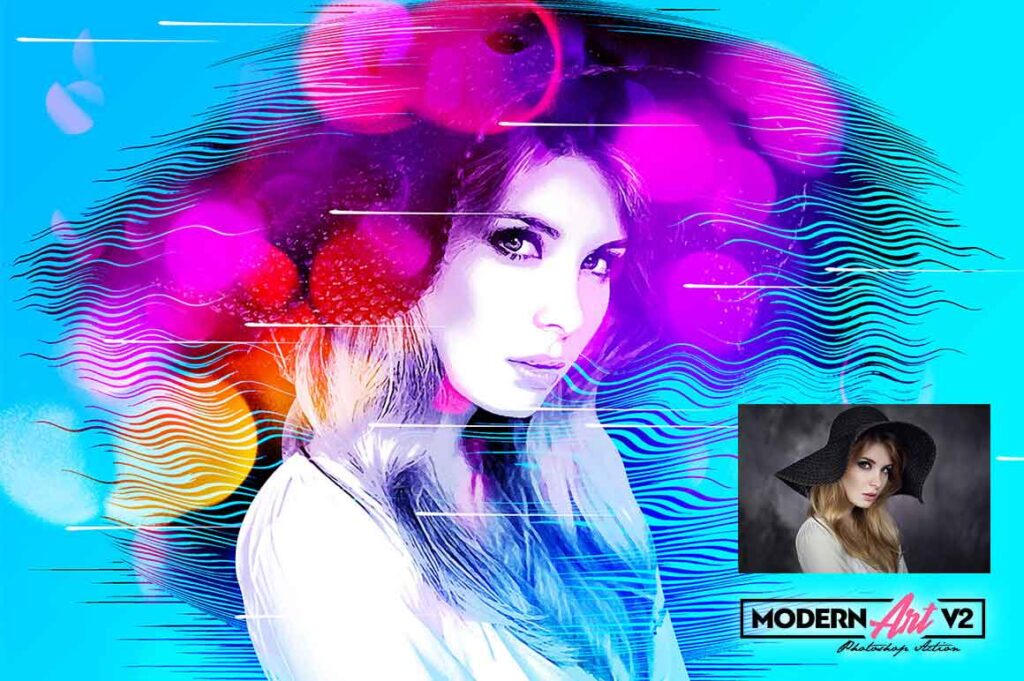 Vibrant modern art Photoshop action