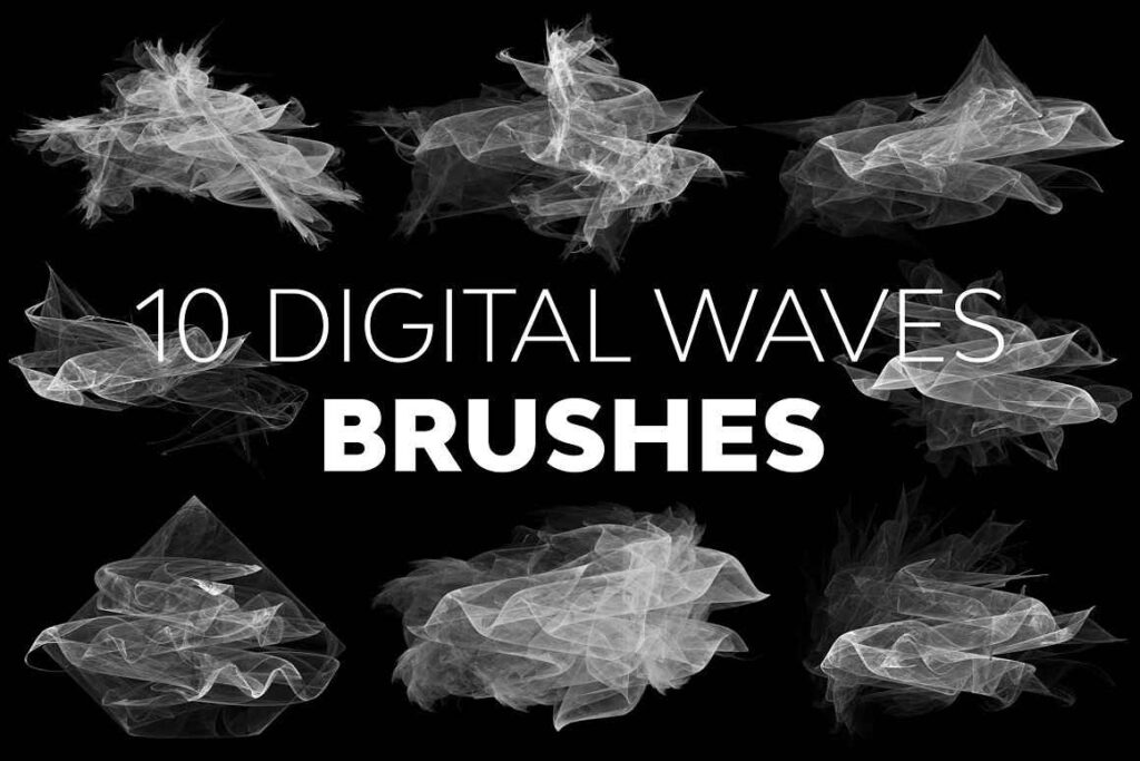 Digital wave brushes preview image.