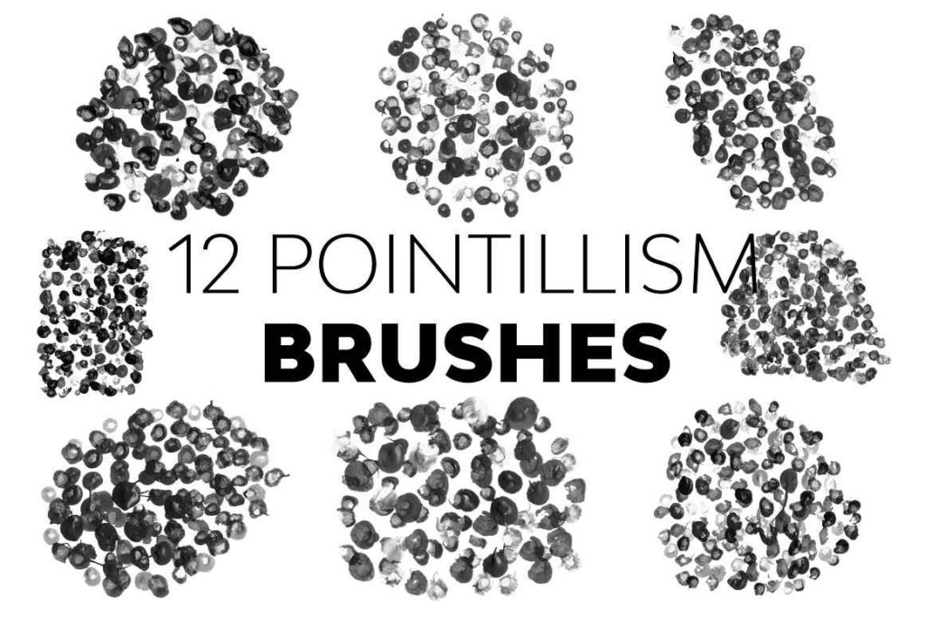 Pointillism brushes preview image.