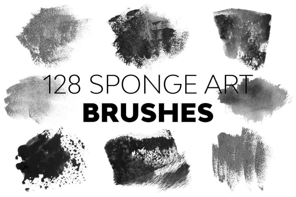 Sponge art brushes preview image.