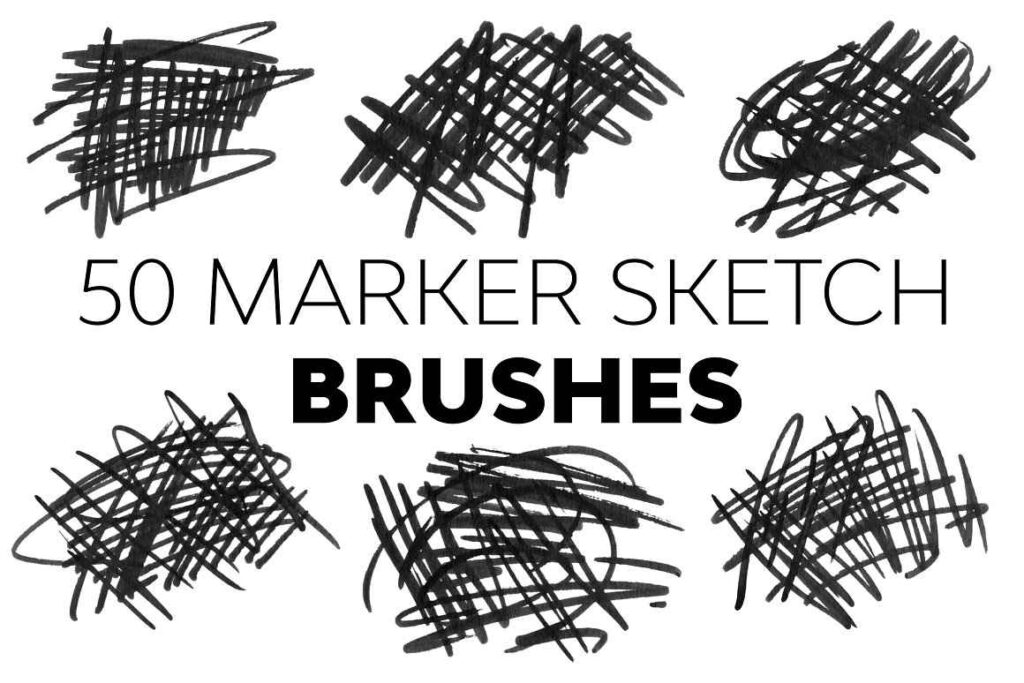 Marker sketch brushes preview image.