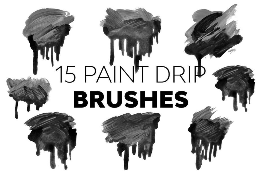 Paint drip brushes preview image.