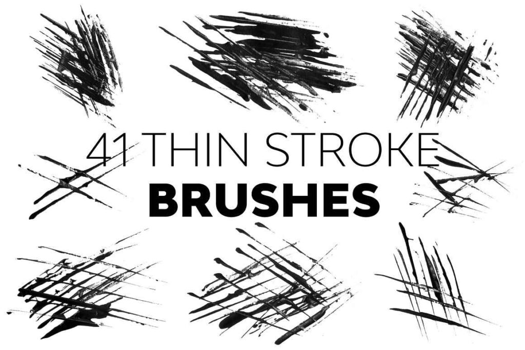 Thin stroke brushes preview image.