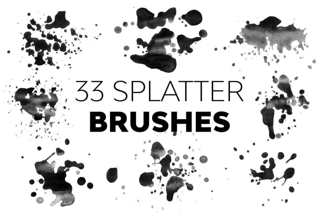 Splatter brushes preview image.