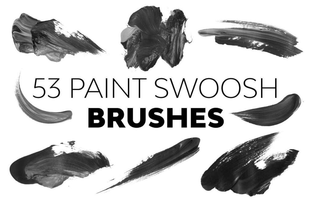 Paint swoosh brushes preview image.