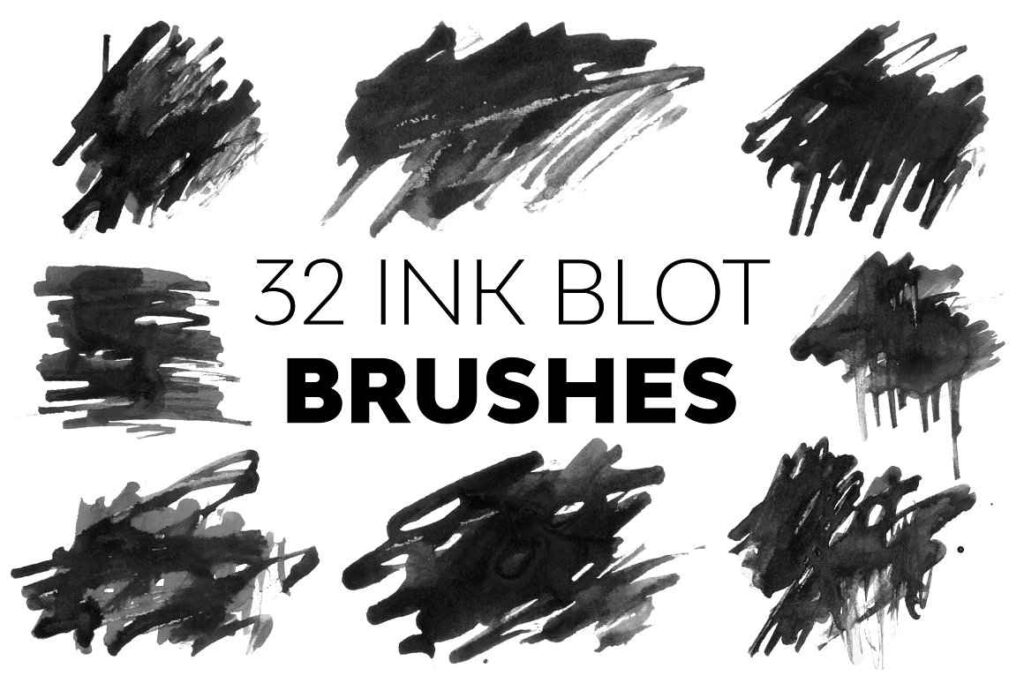 Ink blot brushes preview image.