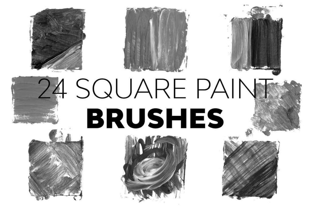 Square paint brushes preview image -downloadable photoshop brushes