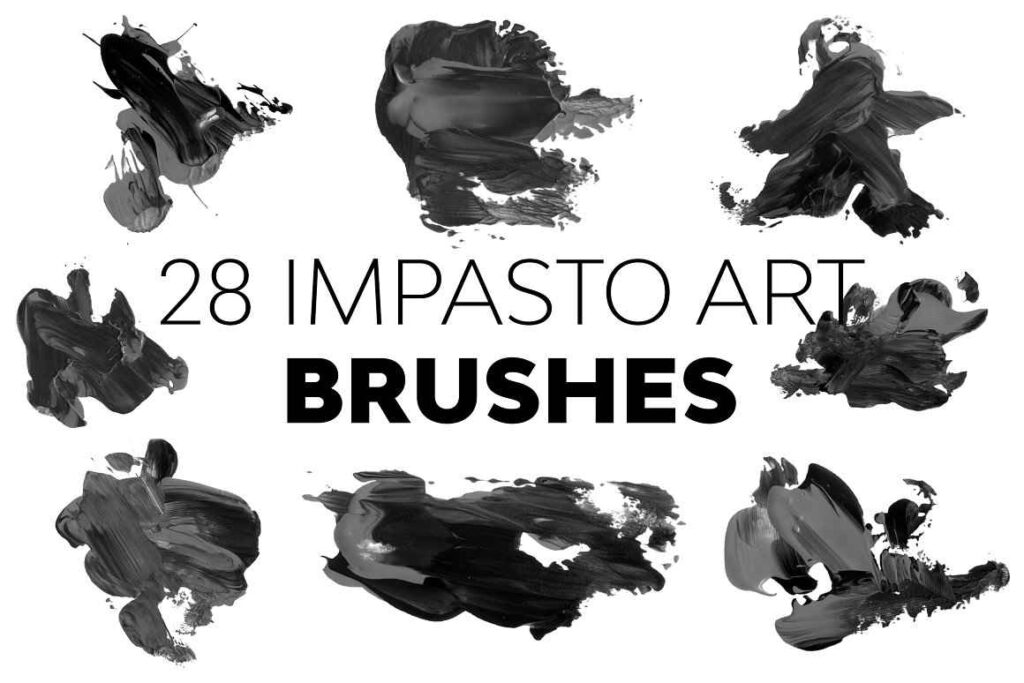 Impasto art brushes preview image.