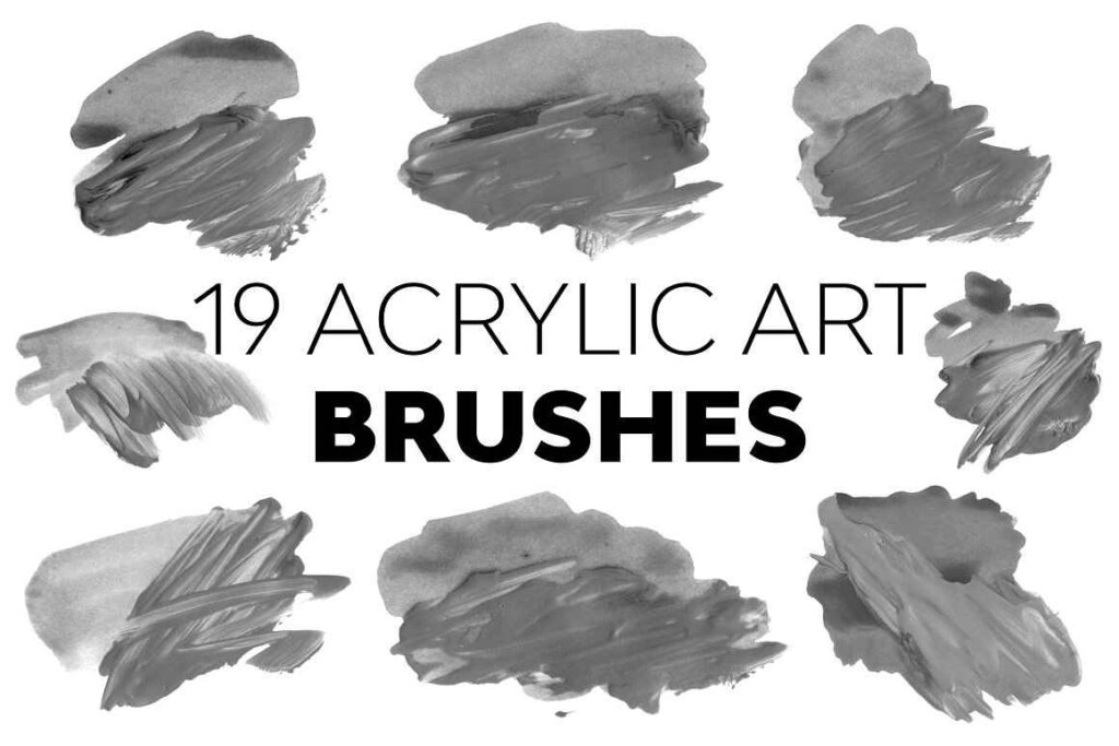 Acrylic art brushes preview image.