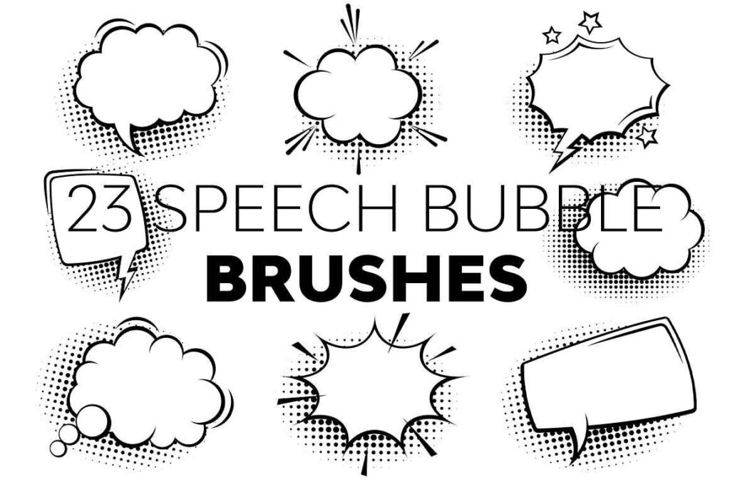Speech bubble brushes preview image.